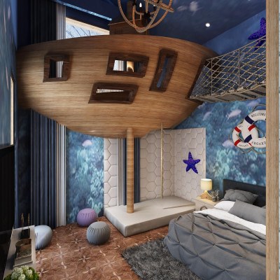 地中海男孩儿童房3D模型下载